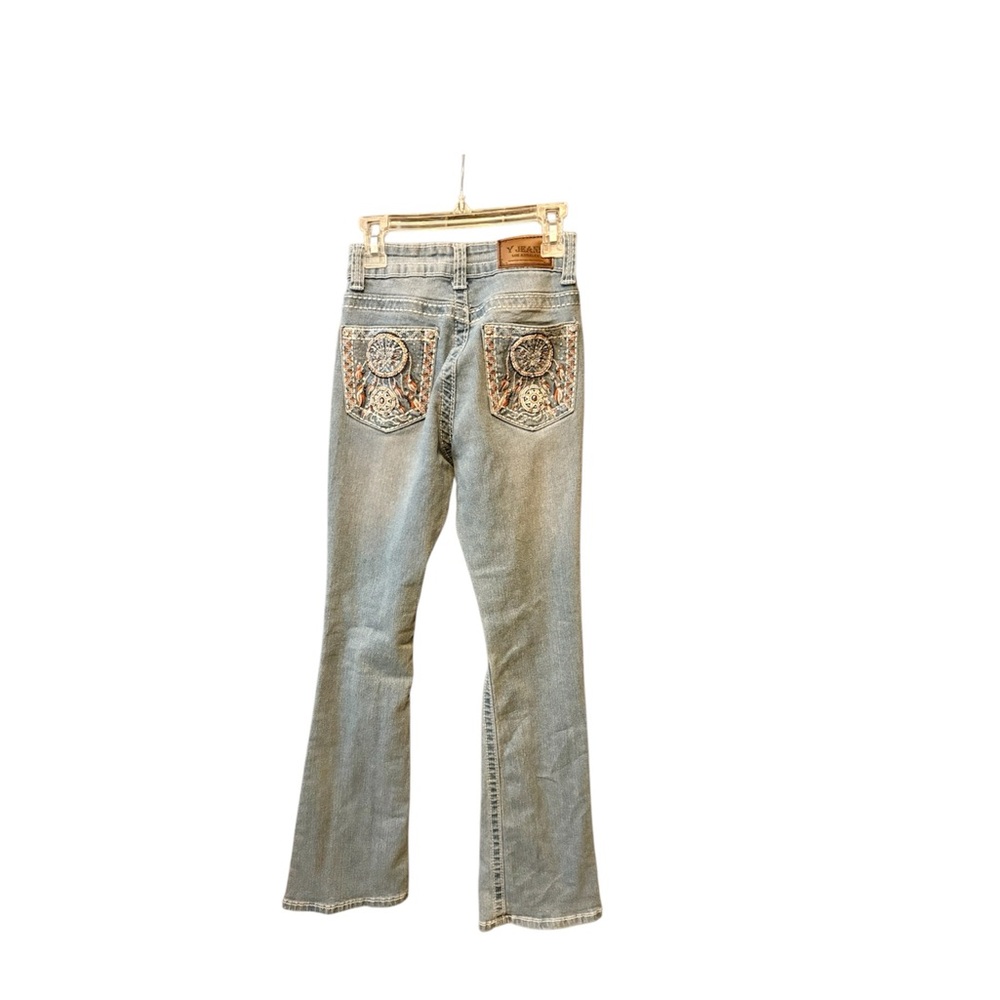 Y Jeans Los Angeles with rhinestone pockets high waisted flare